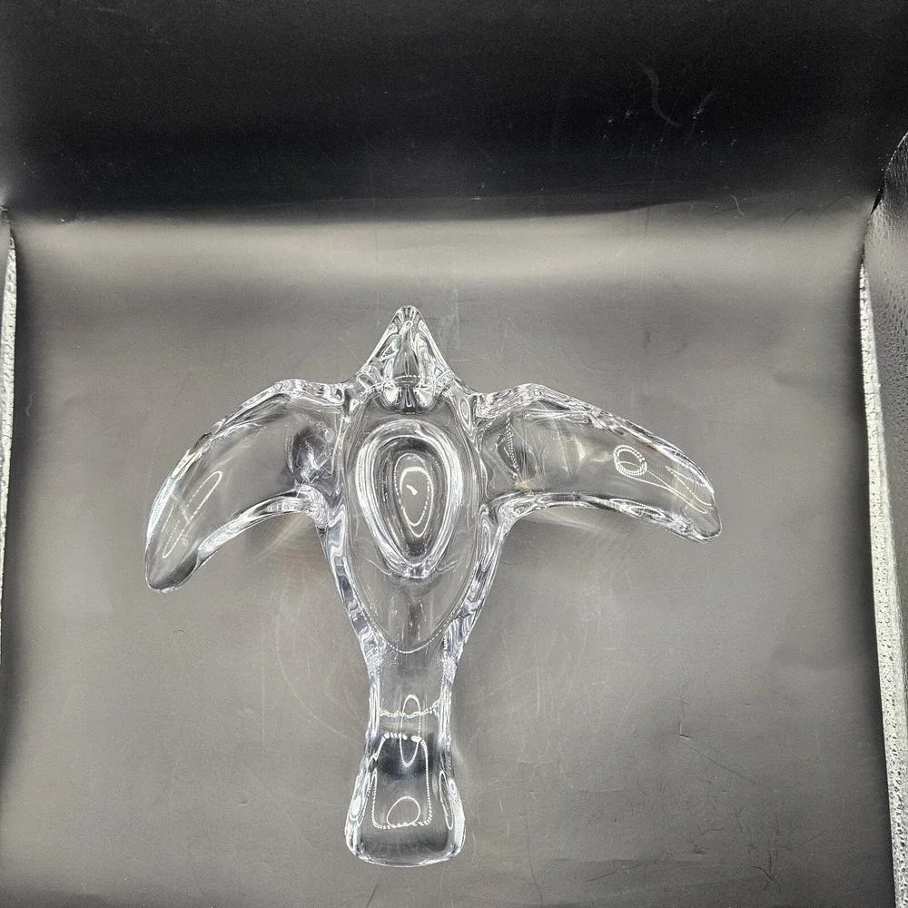 Vtg 1980's Princess House Lead Crystal Dove‎ Bird Voltive Candle Holder